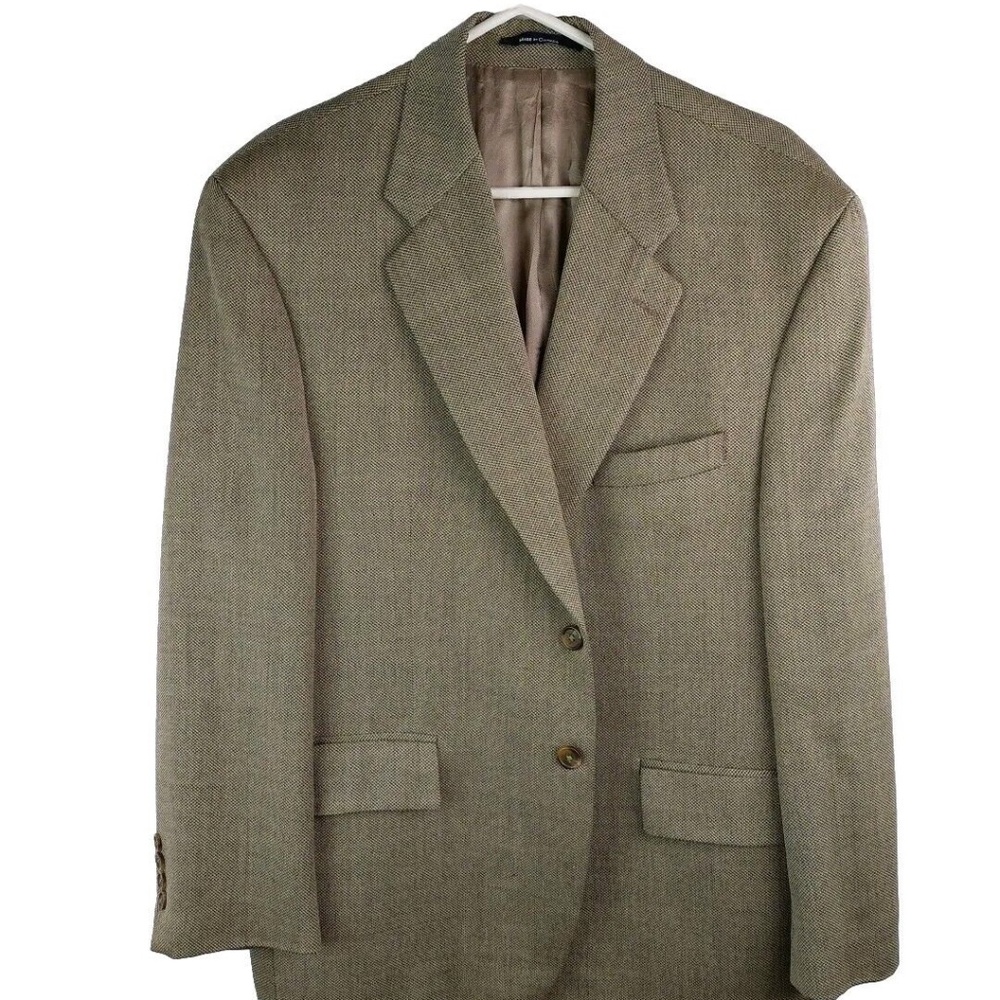 VINTAGE Chaps Ralph Lauren Jacket L Brown Glen Plaid Wool Blazer Canada M/l read